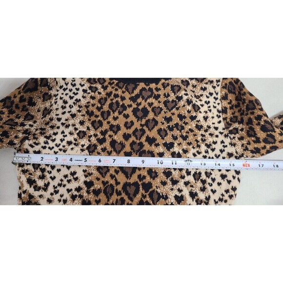 RED VALENTINO Leopard Print Long Sleeve Sweater Dress Women's M Wool Silk Blend - Picture 13 of 13